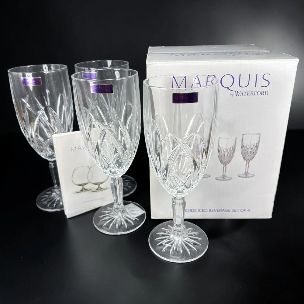 Marquis by Waterford Brookside Iced Beverage Glasses Set of 4 New in Box
